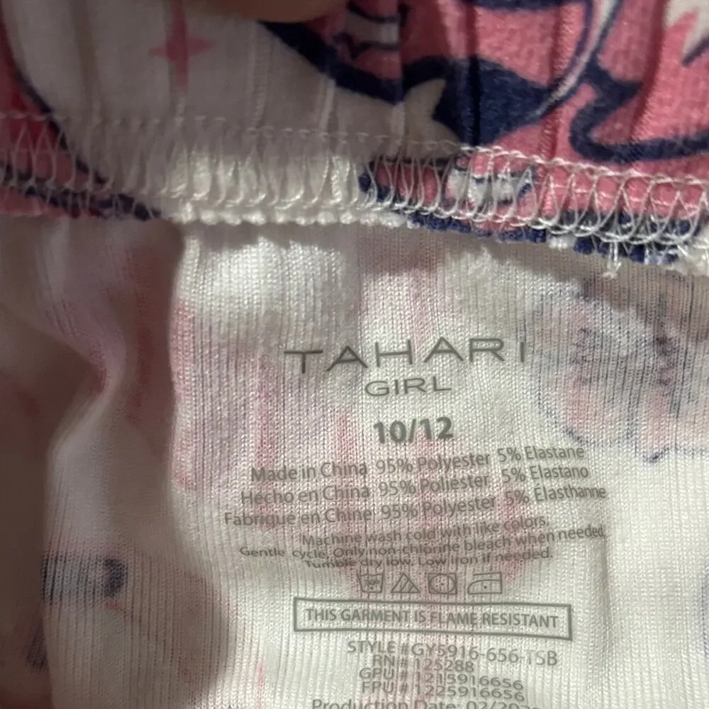 Tahari 10/12 Pink preppy disco ball cowboy hats boots Patterned Pajama Set euc